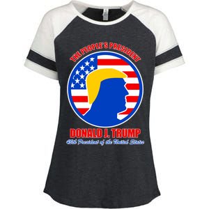 The People's President Donald Trump USA Logo Enza Ladies Jersey Colorblock Tee