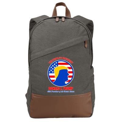 The People's President Donald Trump USA Logo Cotton Canvas Backpack