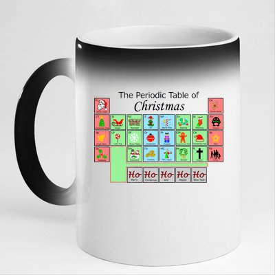 The Periodic Table Of Christmas Elements 11oz Black Color Changing Mug