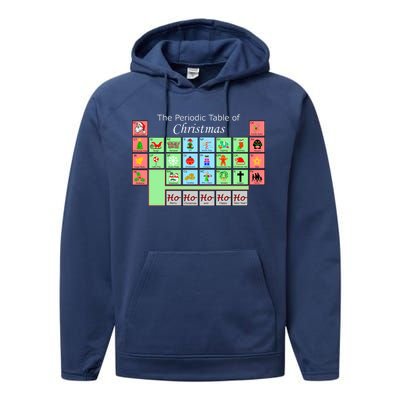 The Periodic Table Of Christmas Elements Performance Fleece Hoodie