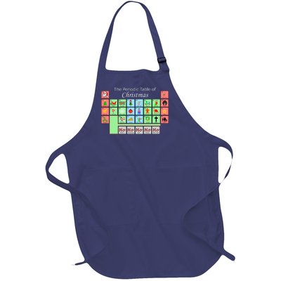 The Periodic Table Of Christmas Elements Full-Length Apron With Pockets