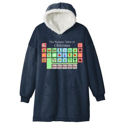 The Periodic Table Of Christmas Elements Hooded Wearable Blanket