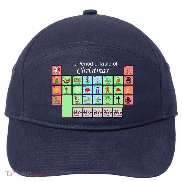 The Periodic Table Of Christmas Elements 7-Panel Snapback Hat