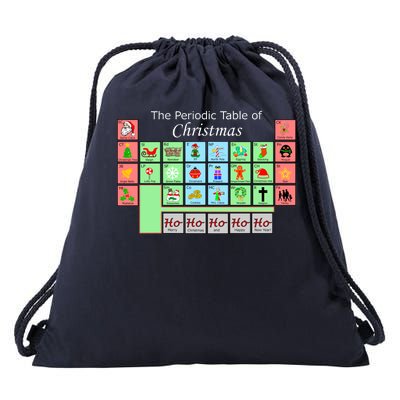 The Periodic Table Of Christmas Elements Drawstring Bag