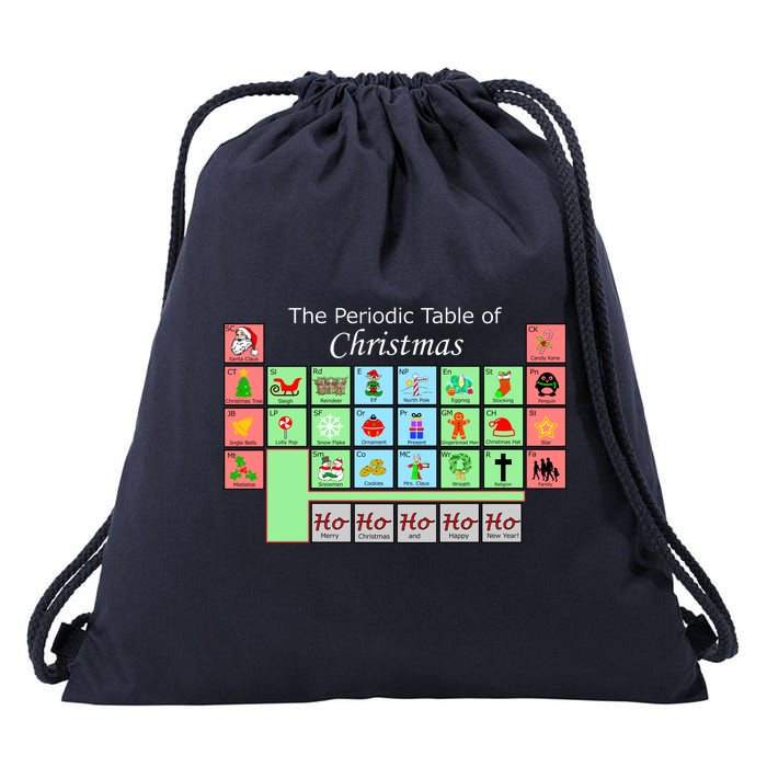 The Periodic Table Of Christmas Elements Drawstring Bag