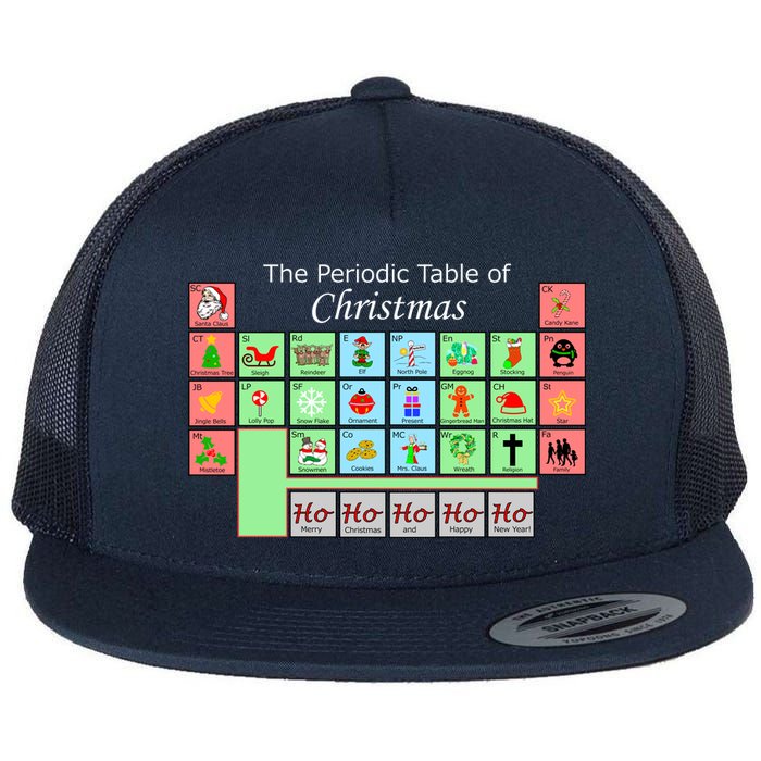 The Periodic Table Of Christmas Elements Flat Bill Trucker Hat