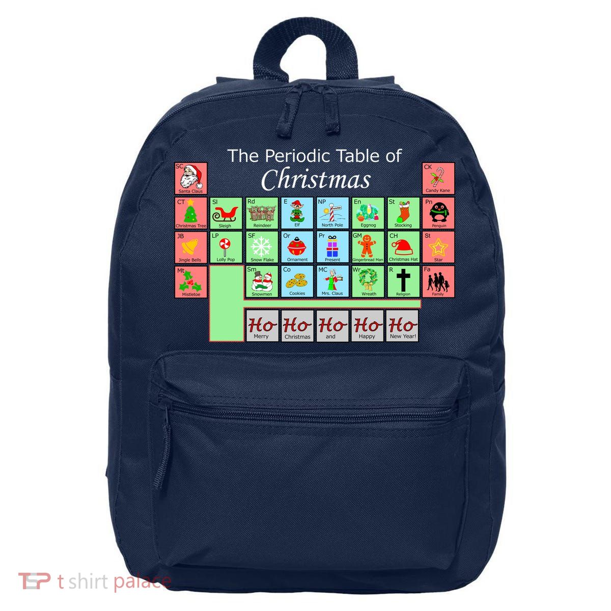 The Periodic Table Of Christmas Elements 16 in Basic Backpack