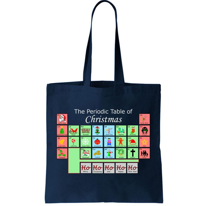 The Periodic Table Of Christmas Elements Tote Bag