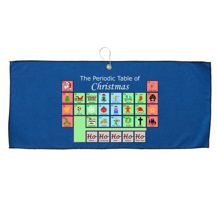 The Periodic Table Of Christmas Elements Large Microfiber Waffle Golf Towel