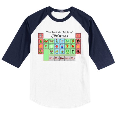 The Periodic Table Of Christmas Elements Baseball Sleeve Shirt