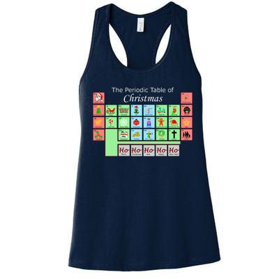 The Periodic Table Of Christmas Elements Women's Racerback Tank