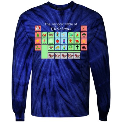 The Periodic Table Of Christmas Elements Tie-Dye Long Sleeve Shirt
