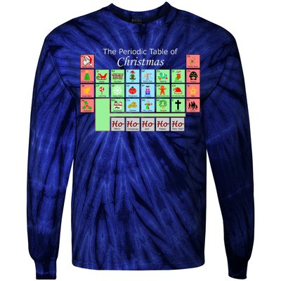 The Periodic Table Of Christmas Elements Tie-Dye Long Sleeve Shirt