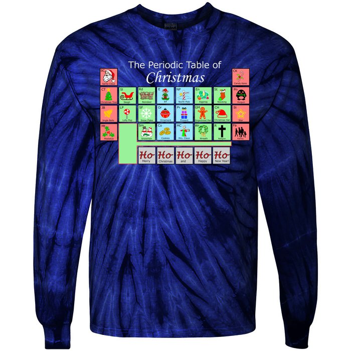 The Periodic Table Of Christmas Elements Tie-Dye Long Sleeve Shirt