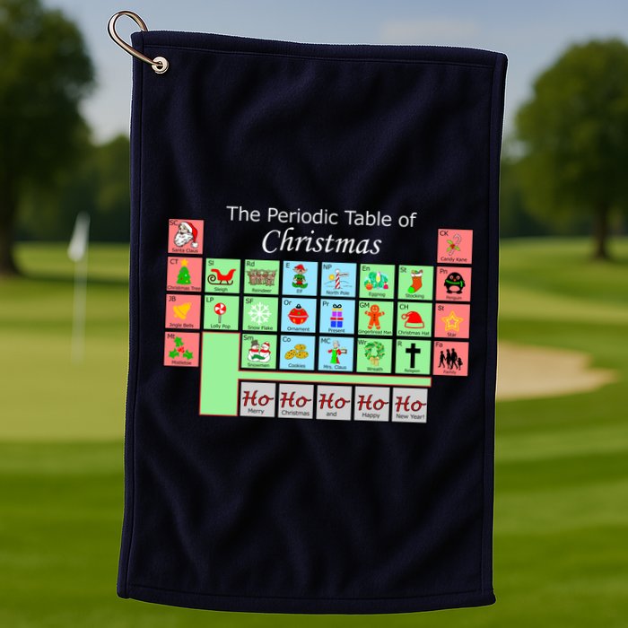 The Periodic Table Of Christmas Elements Golf Towel