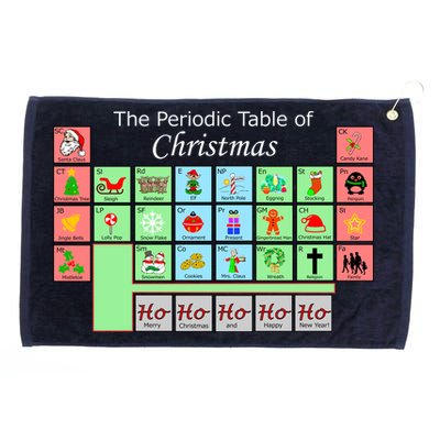 The Periodic Table Of Christmas Elements Grommeted Golf Towel