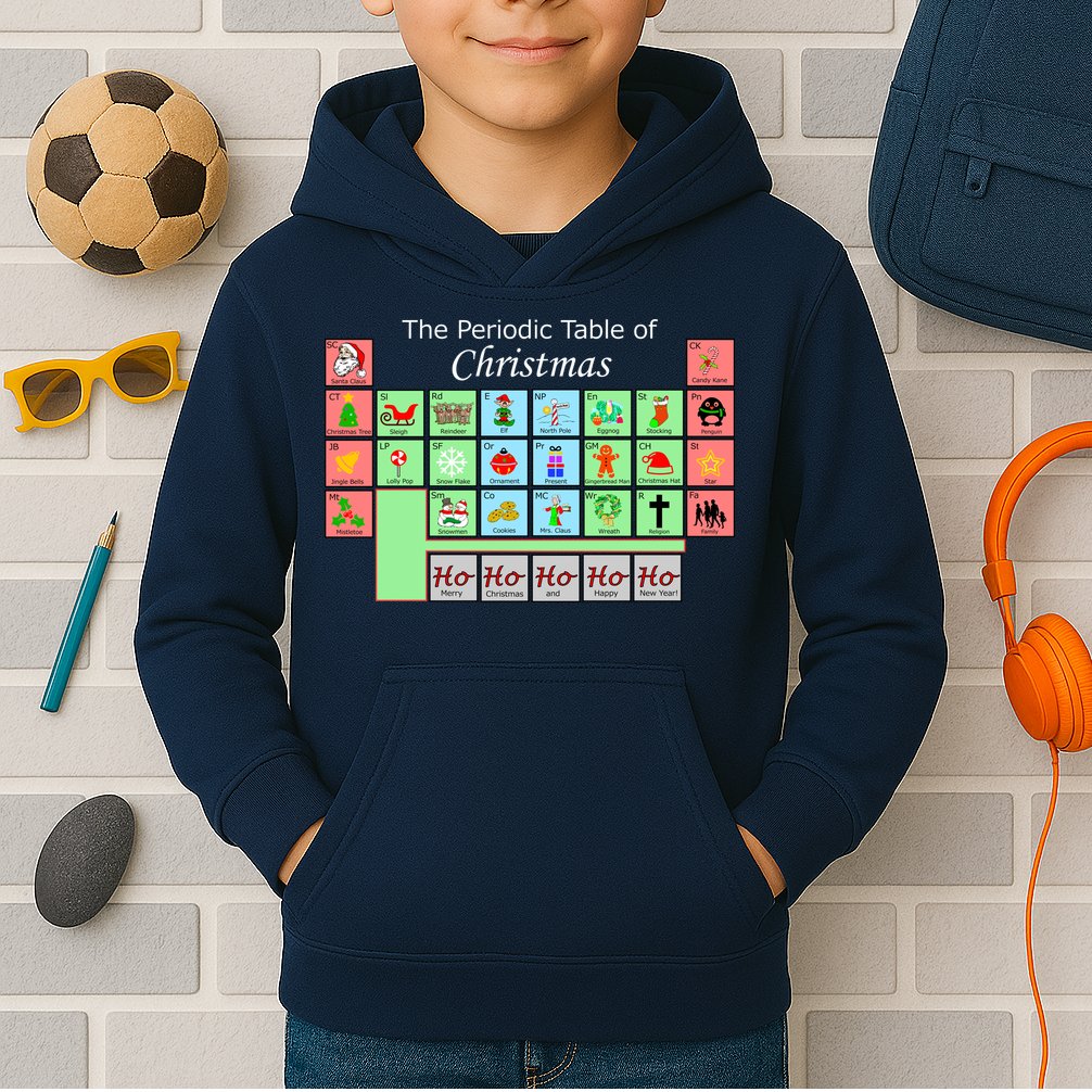 The Periodic Table Of Christmas Elements Kids Hoodie