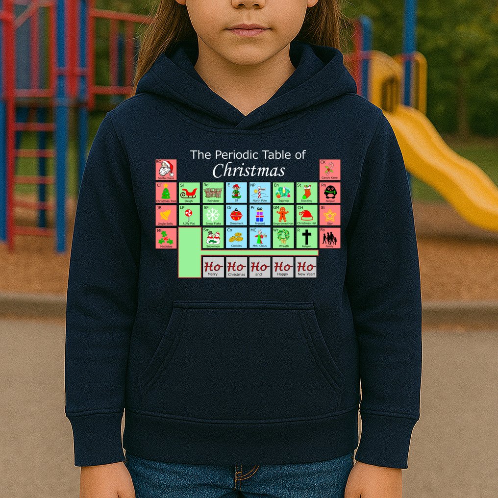 The Periodic Table Of Christmas Elements Kids Hoodie