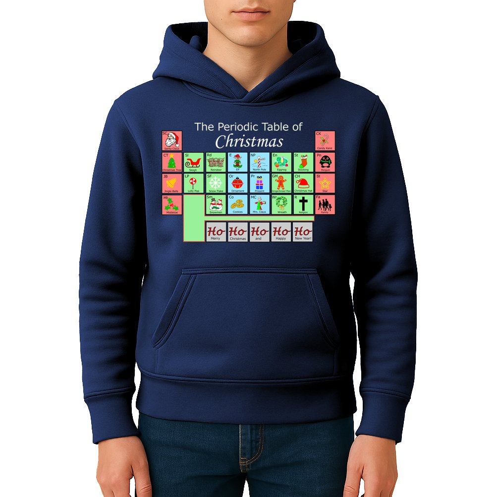 The Periodic Table Of Christmas Elements Kids Hoodie