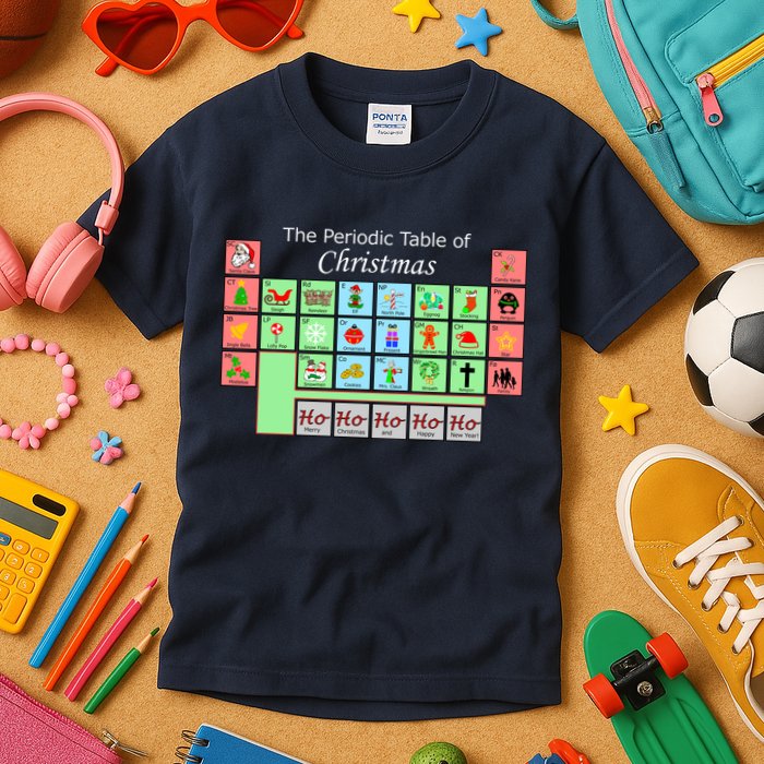 The Periodic Table Of Christmas Elements Kids T-Shirt
