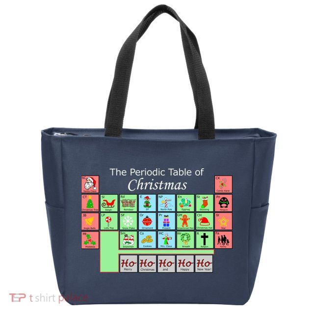 The Periodic Table Of Christmas Elements Zip Tote Bag