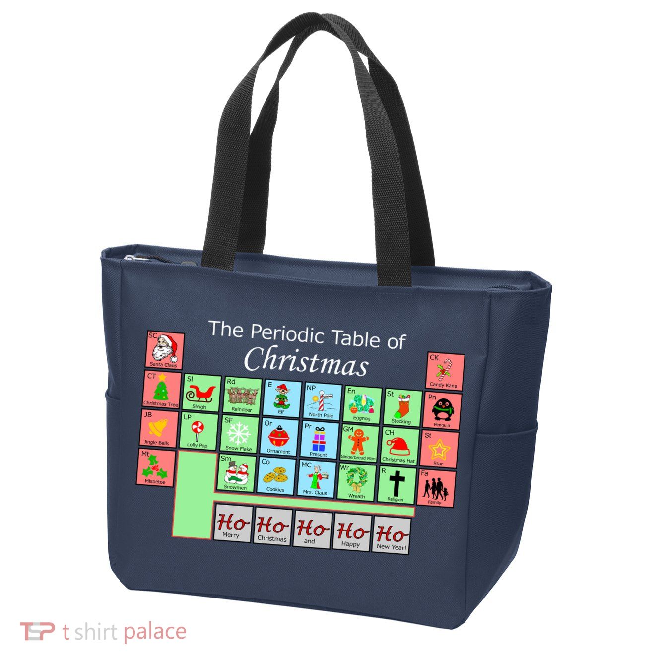 The Periodic Table Of Christmas Elements Zip Tote Bag