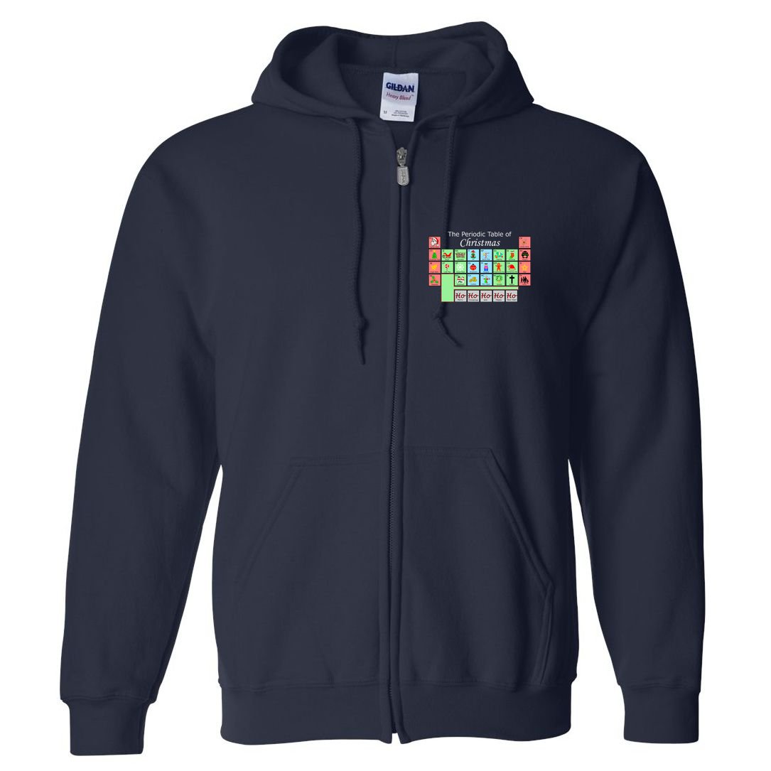 The Periodic Table Of Christmas Elements Full Zip Hoodie