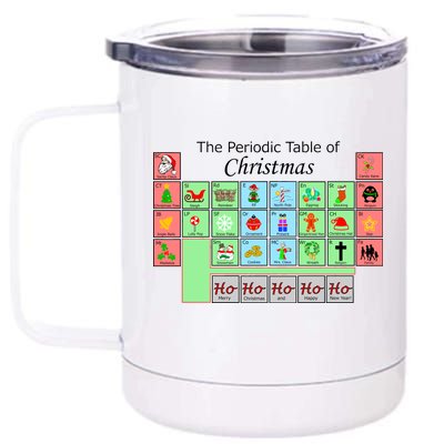 The Periodic Table Of Christmas Elements 12 oz Stainless Steel Tumbler Cup