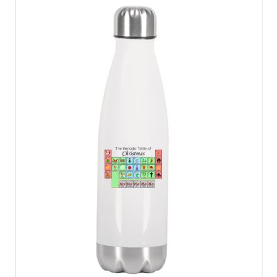 The Periodic Table Of Christmas Elements Stainless Steel Insulated Water Bottle