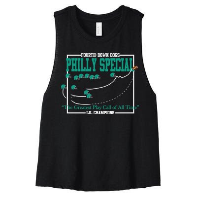 The Philly Special Greatest Play Call of All Time Philadelphia Women's Racerback Cropped Tank