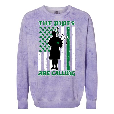 The Piped Are Call St Pattys Day Irish Flag Colorblast Crewneck Sweatshirt