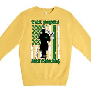 The Piped Are Call St Pattys Day Irish Flag Premium Crewneck Sweatshirt