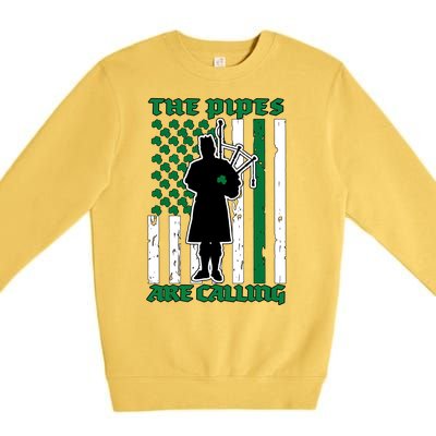 The Piped Are Call St Pattys Day Irish Flag Premium Crewneck Sweatshirt