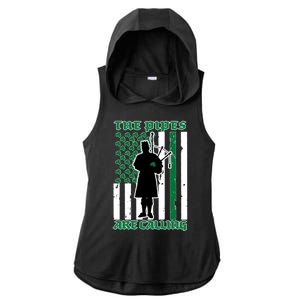 The Piped Are Call St Pattys Day Irish Flag Ladies PosiCharge Tri-Blend Wicking Draft Hoodie Tank