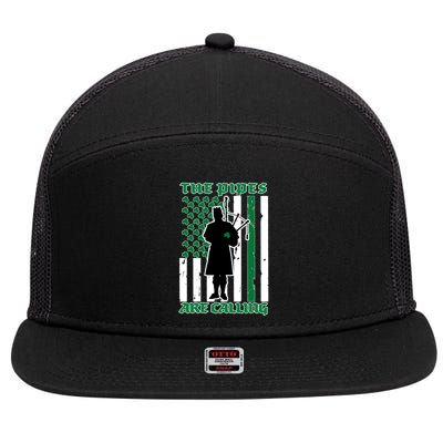 The Piped Are Call St Pattys Day Irish Flag 7 Panel Mesh Trucker Snapback Hat