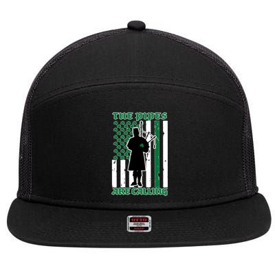 The Piped Are Call St Pattys Day Irish Flag 7 Panel Mesh Trucker Snapback Hat