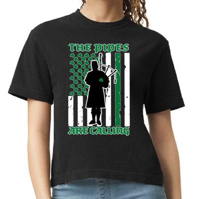 The Piped Are Call St Pattys Day Irish Flag Comfort Colors Boxy T-Shirt