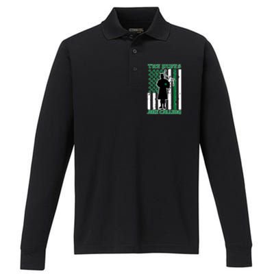 The Piped Are Call St Pattys Day Irish Flag Performance Long Sleeve Polo