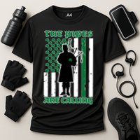 The Piped Are Call St Pattys Day Irish Flag Performance Shirt