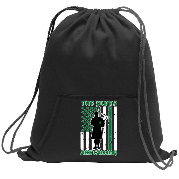 The Piped Are Call St Pattys Day Irish Flag Sweatshirt Cinch Pack Bag