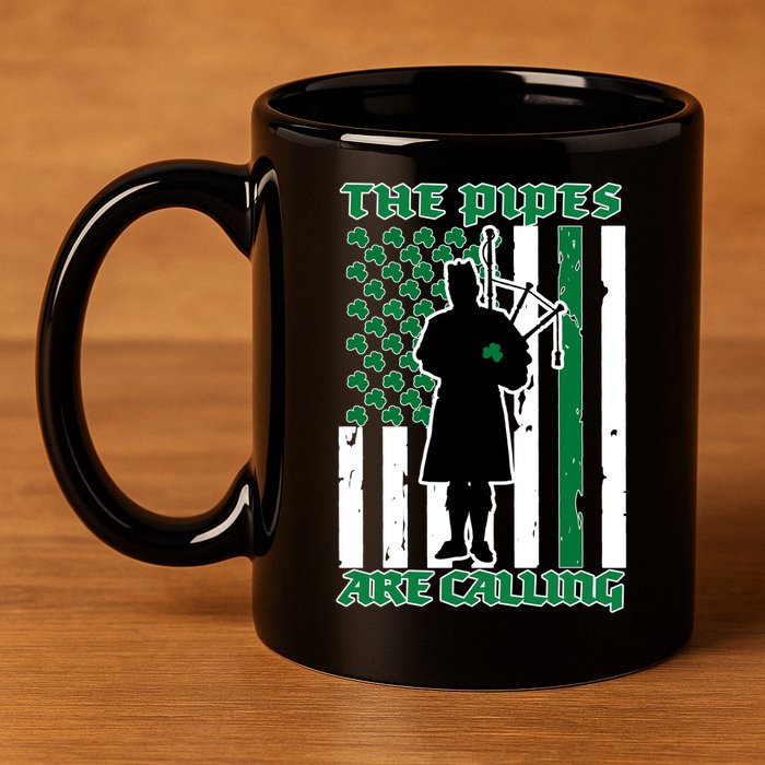 The Piped Are Call St Pattys Day Irish Flag 11oz C Handle Ceramic Mug
