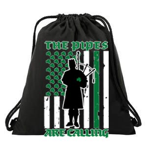 The Piped Are Call St Pattys Day Irish Flag Drawstring Bag