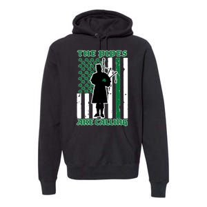 The Piped Are Call St Pattys Day Irish Flag Premium Hoodie