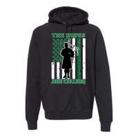 The Piped Are Call St Pattys Day Irish Flag Premium Hoodie