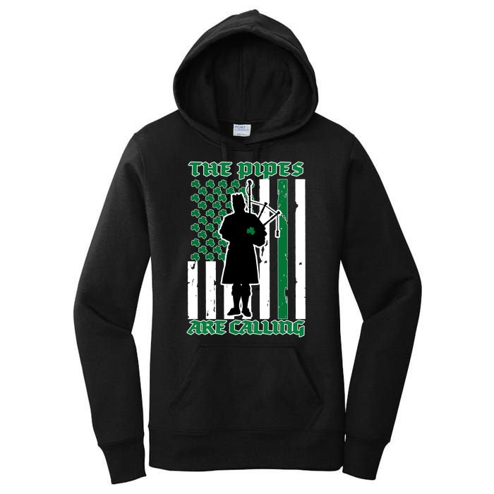 The Piped Are Call St Pattys Day Irish Flag Women's Pullover Hoodie