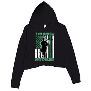 The Piped Are Call St Pattys Day Irish Flag Crop Fleece Hoodie