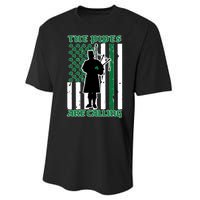 The Piped Are Call St Pattys Day Irish Flag Performance Sprint T-Shirt