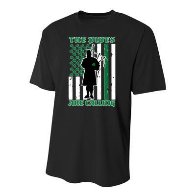 The Piped Are Call St Pattys Day Irish Flag Youth Performance Sprint T-Shirt