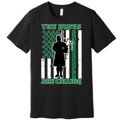 The Piped Are Call St Pattys Day Irish Flag Premium T-Shirt