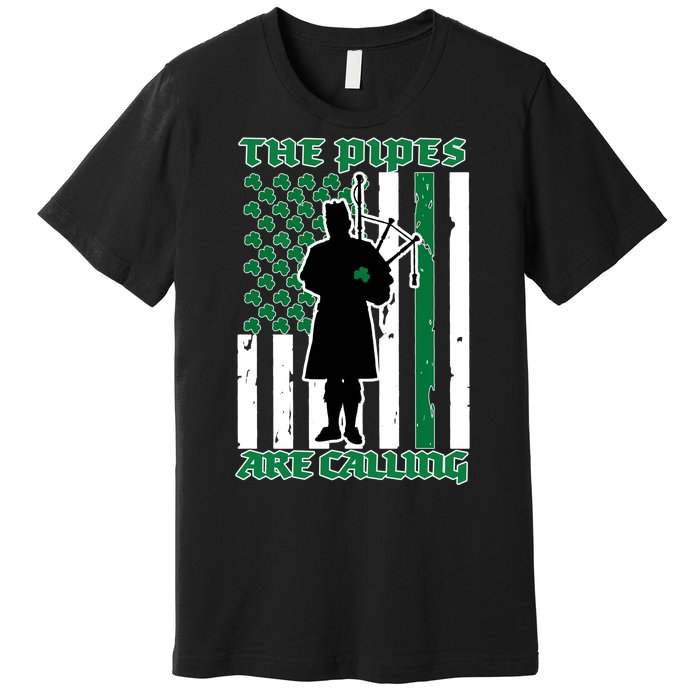 The Piped Are Call St Pattys Day Irish Flag Premium T-Shirt